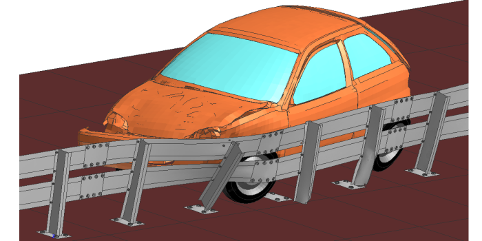 Safety barrier - crash simulation
